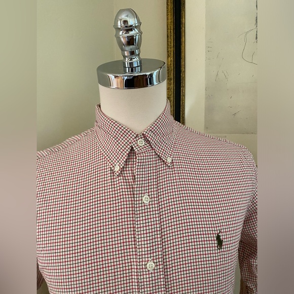 Polo Ralph Lauren Vintage Mini Check Print Cotton Button Down Shirt Size L - Picture 3 of 5